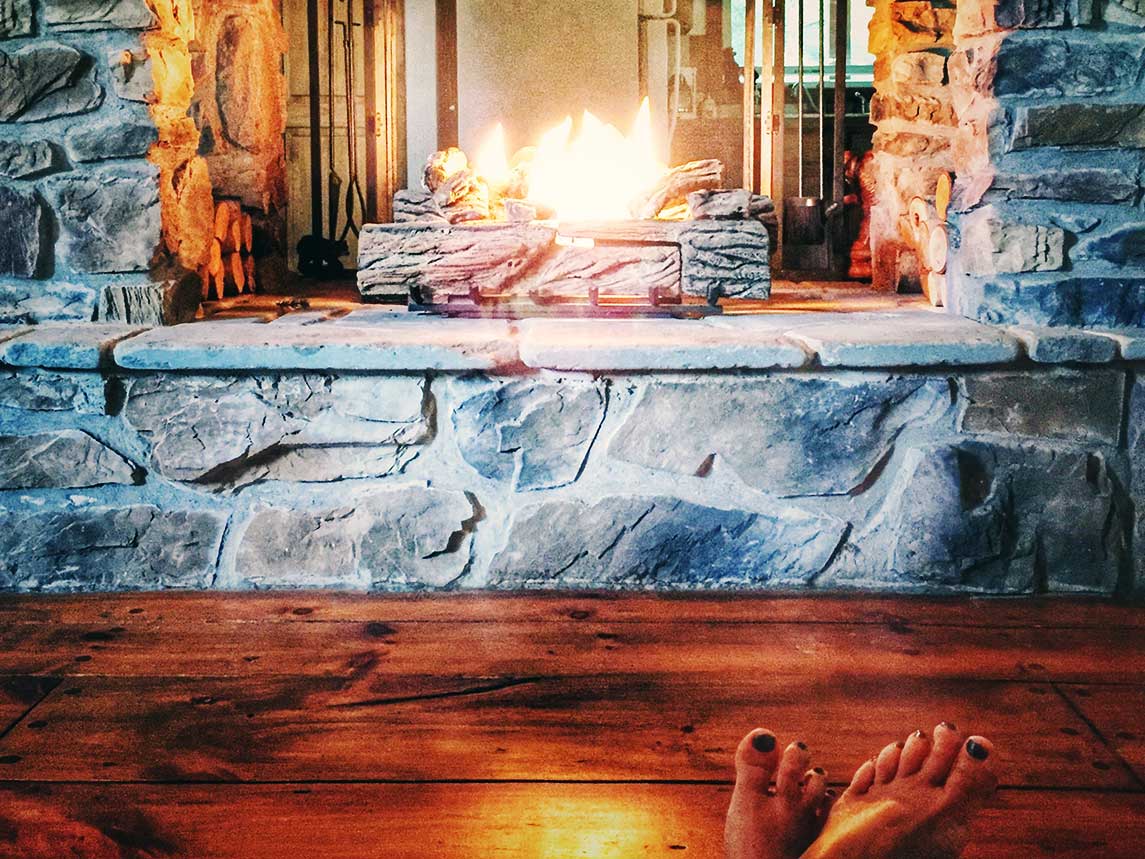 At Fern Cabin, you might want to simply relax in front of one of the fireplaces.